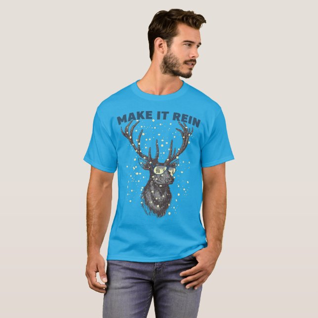 Camiseta estacional de Navidades de renos divertid (Anverso completo)