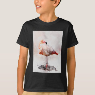 Camiseta Estacionamiento de flamencos rosados - acuarela - 