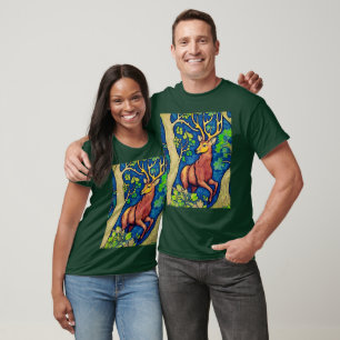 Camiseta Estadio Art Nouveau en un bosque fantástico