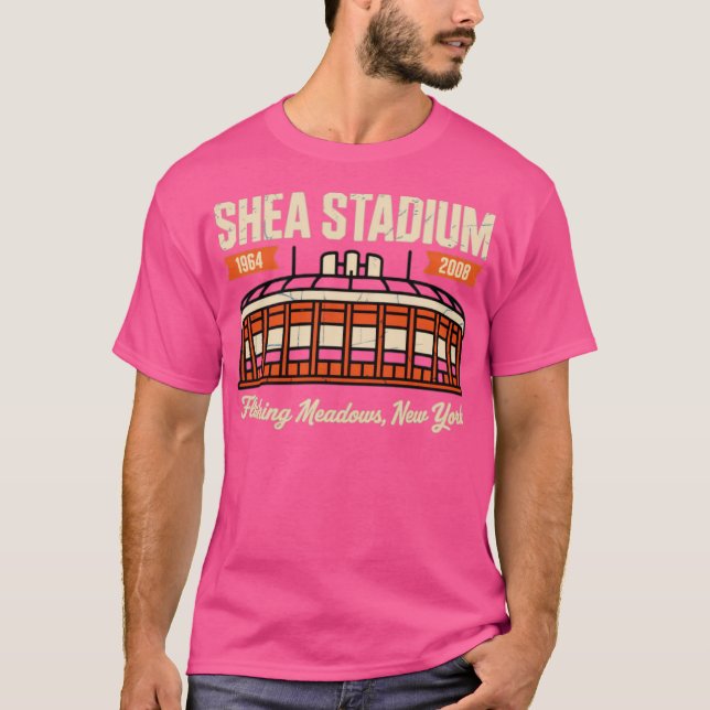 Camiseta Estadio Shea Flushing Meadows, Béisbol NY Retro (Anverso)
