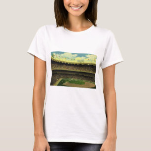 Camiseta Estadio Vintage de Béisbol Deportivo con Multitud