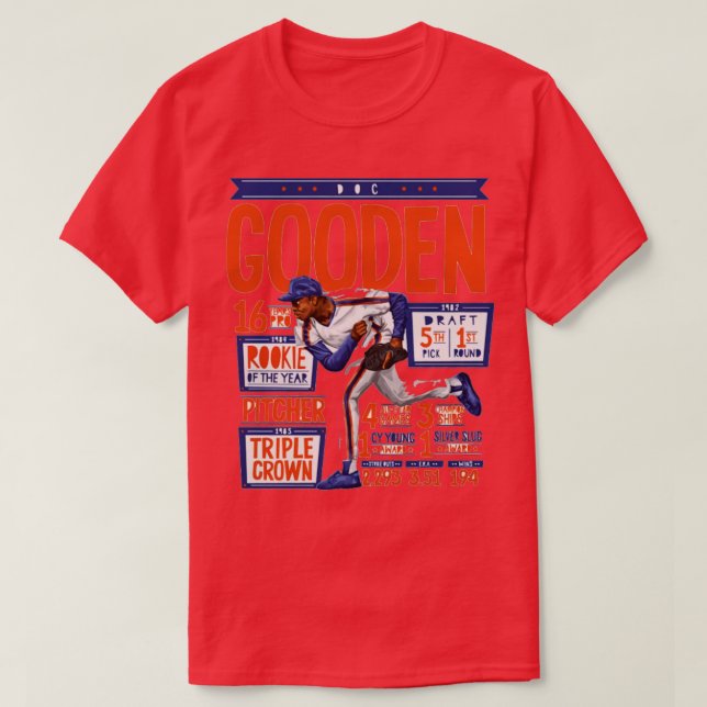 Camiseta Estadísticas de Dwight Gooden New York M (Diseño del anverso)