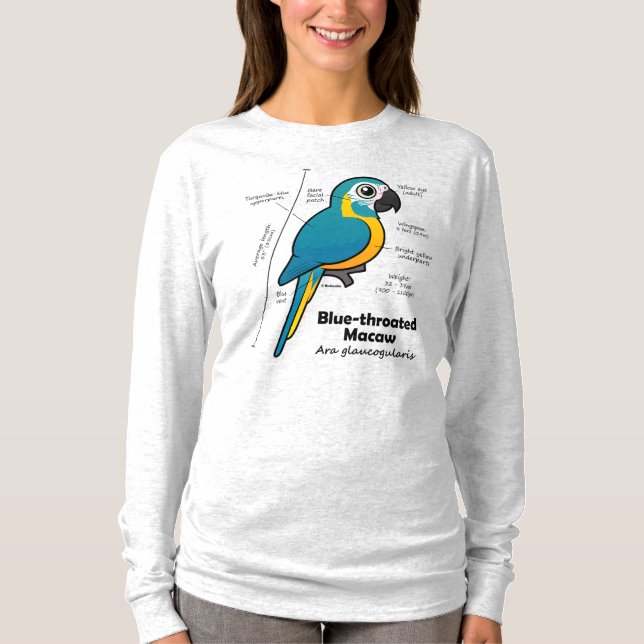 Camiseta Estadísticas de Macao azules Birdorables (Anverso)