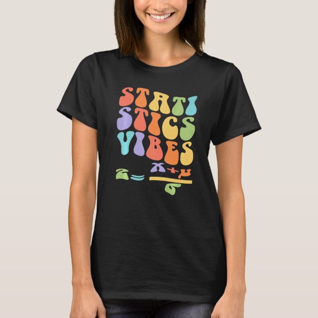 Camiseta Estadísticas de Nerdy Groovy Vibes Math Teacher (Anverso)