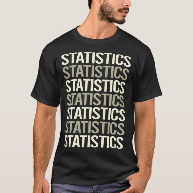 Camiseta Estadísticas de Texto Blanco (Anverso)