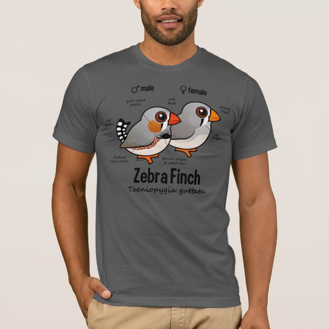 Camiseta Estadísticas del pinzón de cebra (Anverso)
