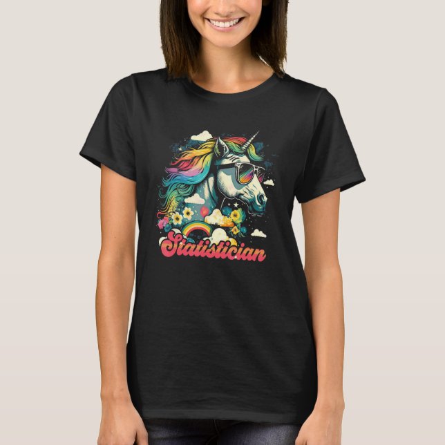 Camiseta Estadísticas estadísticas de Rainbow Unicorn (Anverso)