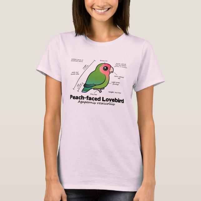 Camiseta estadísticas Melocotón-hechas frente del Lovebird (Anverso)