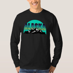 Camiseta Estado americano Alaska Sun Moon Mountain Nature H