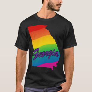 Camiseta Estado arcoiris Contorno a Georgia