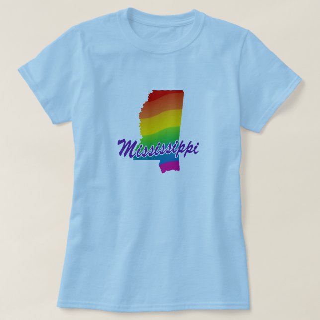 Camiseta Estado Arcoiris De Misisipi (Diseño del anverso)