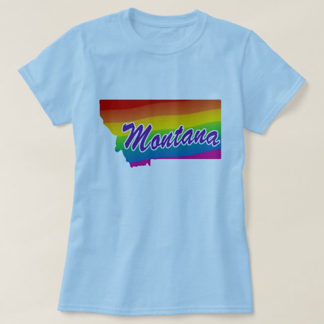 Camiseta Estado Arcoiris De Montana (Diseño del anverso)