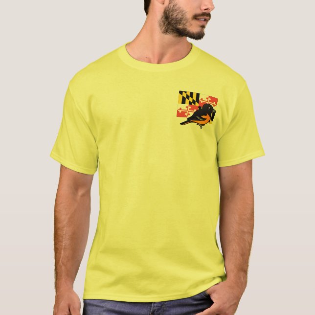 Camiseta Estado Birdorable de Maryland: Baltimore Oriole (Anverso)