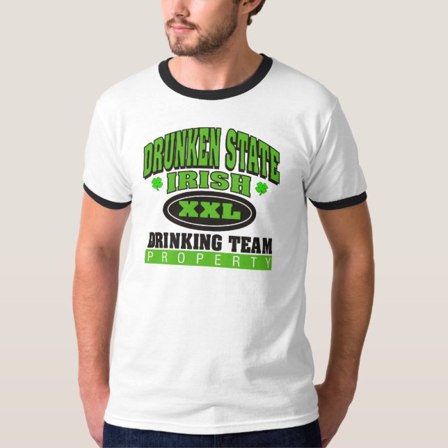 Camiseta Estado borracho de consumición irlandés del equipo (Anverso)