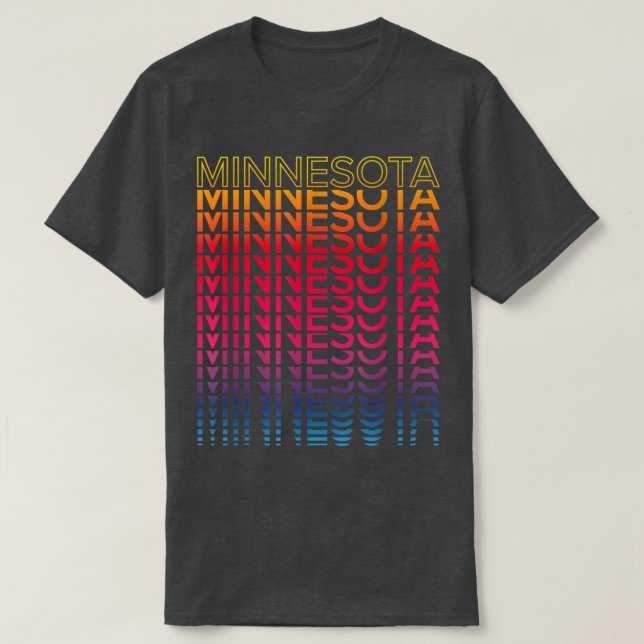 Camiseta Estado colorido de Retro USANostalgic Minnesota (Diseño del anverso)