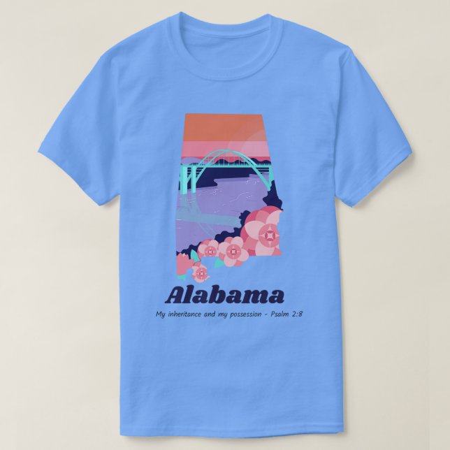 Camiseta Estado de Alabama 28 Mi herencia y p (Diseño del anverso)