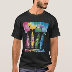 Camiseta Estado de ánimo con crayones Colores Crayones Lind