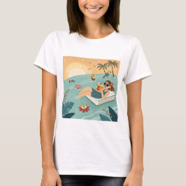 Camiseta Estado de ánimo de cambiador de página tropical