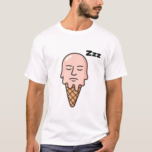 Camiseta Estado de Ánimo Derretido - Helado Durmiendo (Anverso)