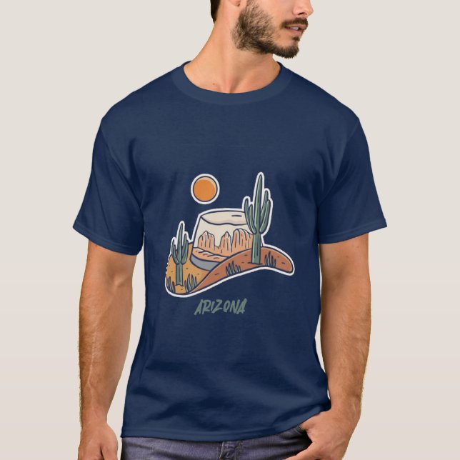 Camiseta Estado de Arizona cactus (Anverso)