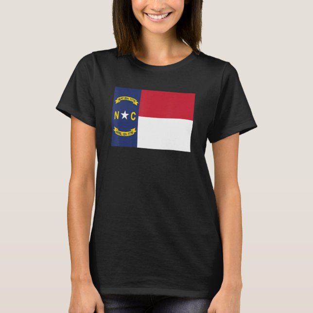 Camiseta Estado De Bandera De Carolina Del Norte (Anverso)