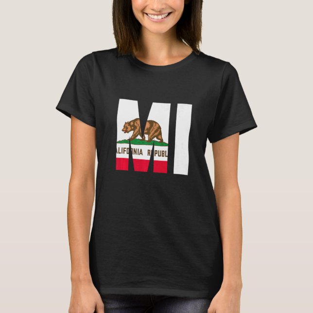Camiseta Estado de California Bandera Michigan ciudades MI  (Anverso)
