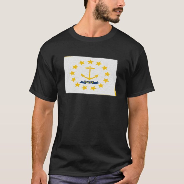 Camiseta ESTADO DE DAKOTA DEL NORTE MAPA RHODE ISLA RI Raíc (Anverso)