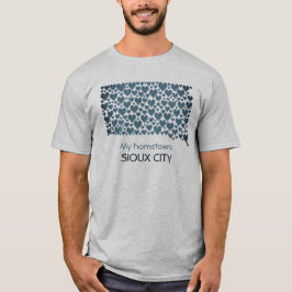 Camiseta Estado de Dakota del Sur Silhouette Hearts & Homet