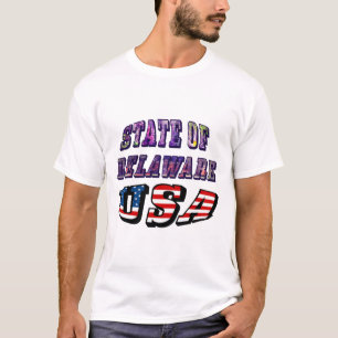 Camiseta Estado de Delaware Estados Unidos Photo & Flag Tex