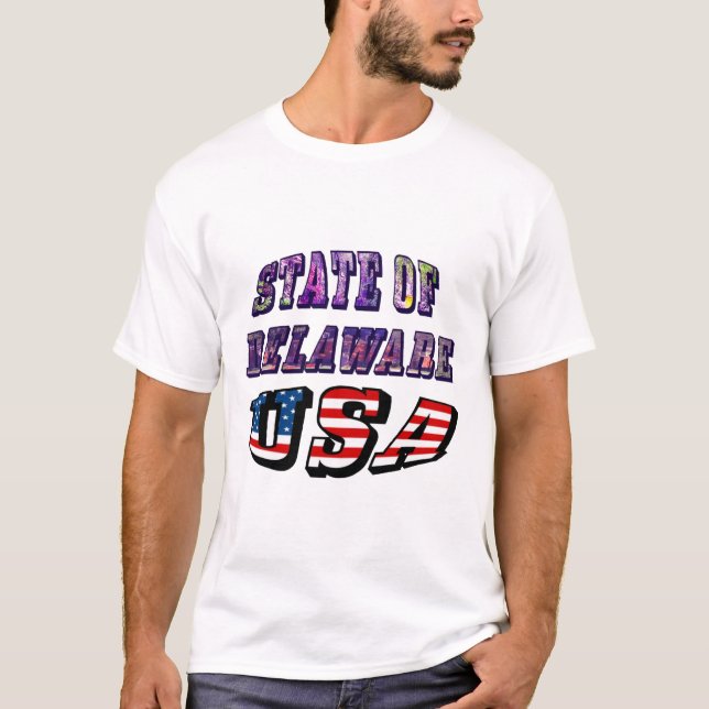 Camiseta Estado de Delaware Estados Unidos Photo & Flag Tex (Anverso)