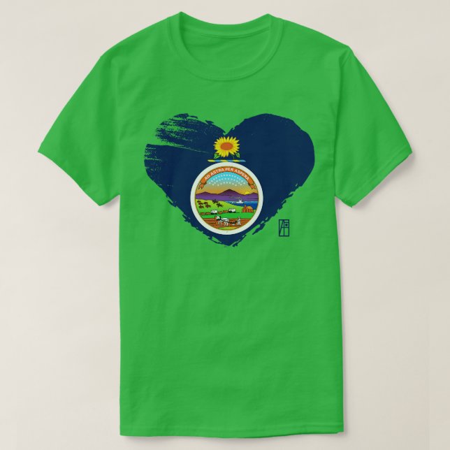 Camiseta Estado de EE.UU. Amo Kansas Kansas Bandera TShirt (Diseño del anverso)
