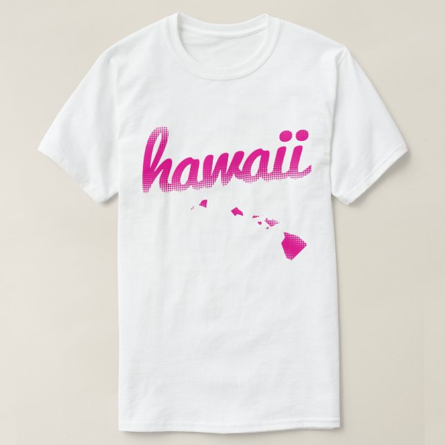 Camiseta Estado de Hawaii en rosa (Diseño del anverso)