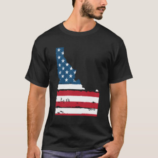 Camiseta Estado De Idaho Bandera Patriótica Estadounidense