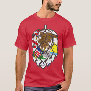 Camiseta Estado de Illinois Flag Craft Beer Hop Cone