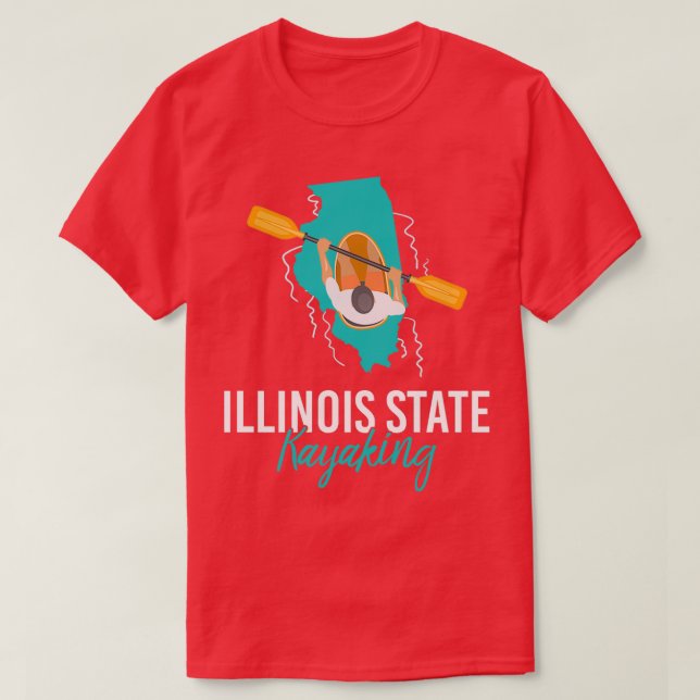 Camiseta Estado de Illinois Kayak Kayaking Al Aire Libre Pa (Diseño del anverso)