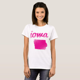 Camiseta Estado de Iowa en rosa