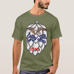 Camiseta Estado de Iowa Flag Craft Beer Hop Cone