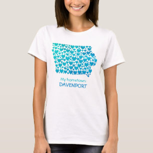 Camiseta Estado de Iowa Silhouette Hearts & Hometown T-Shir