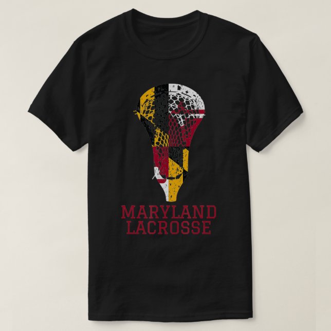 Camiseta Estado de la bandera de Maryland Lacrosse Team Pla (Diseño del anverso)