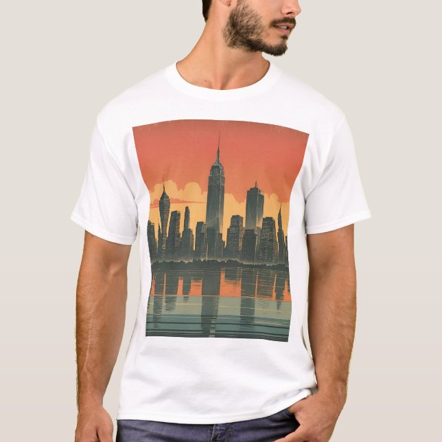 Camiseta Estado de la mente de Nueva York - Impresión de ar (Anverso)