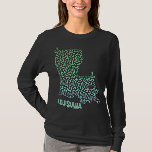 Camiseta Estado de Luisiana Esbozo de Maze y Laberinto