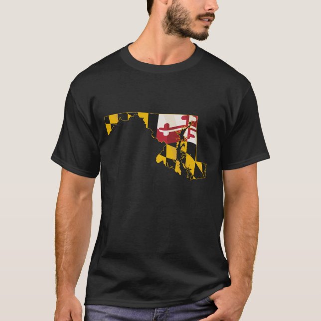 Camiseta Estado de Maryland con bandera de Maryland incrust (Anverso)