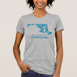 Camiseta Estado de Maryland Silhouette Hearts & Hometown