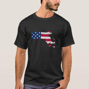 Camiseta Estado de Massachusetts Bandera Patriótica de Esta