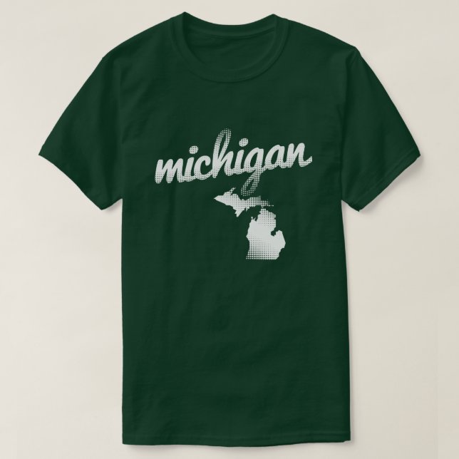 Camiseta Estado de Michigan en blanco (Diseño del anverso)
