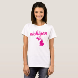 Camiseta Estado de Michigan en rosa