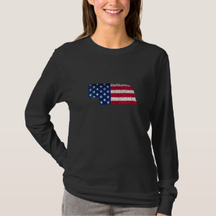Camiseta Estado de Nebraska Bandera Patriótica de los Estad