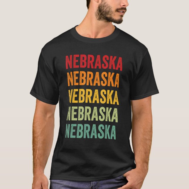 Camiseta Estado de Nebraska Rainbow Nebraska (Anverso)