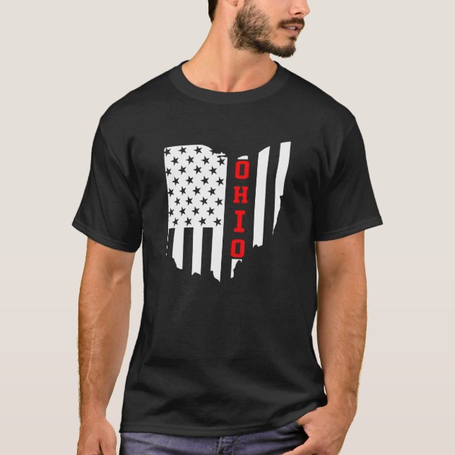 Camiseta Estado De Ohio Estados Unidos Bandera (Anverso)