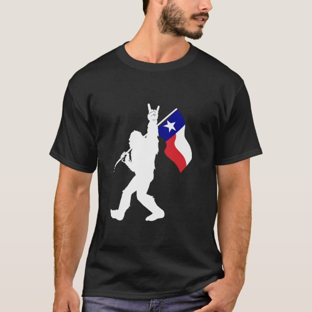 Camiseta Estado de Texas Bandera de Pie Grande para Sasquat (Anverso)